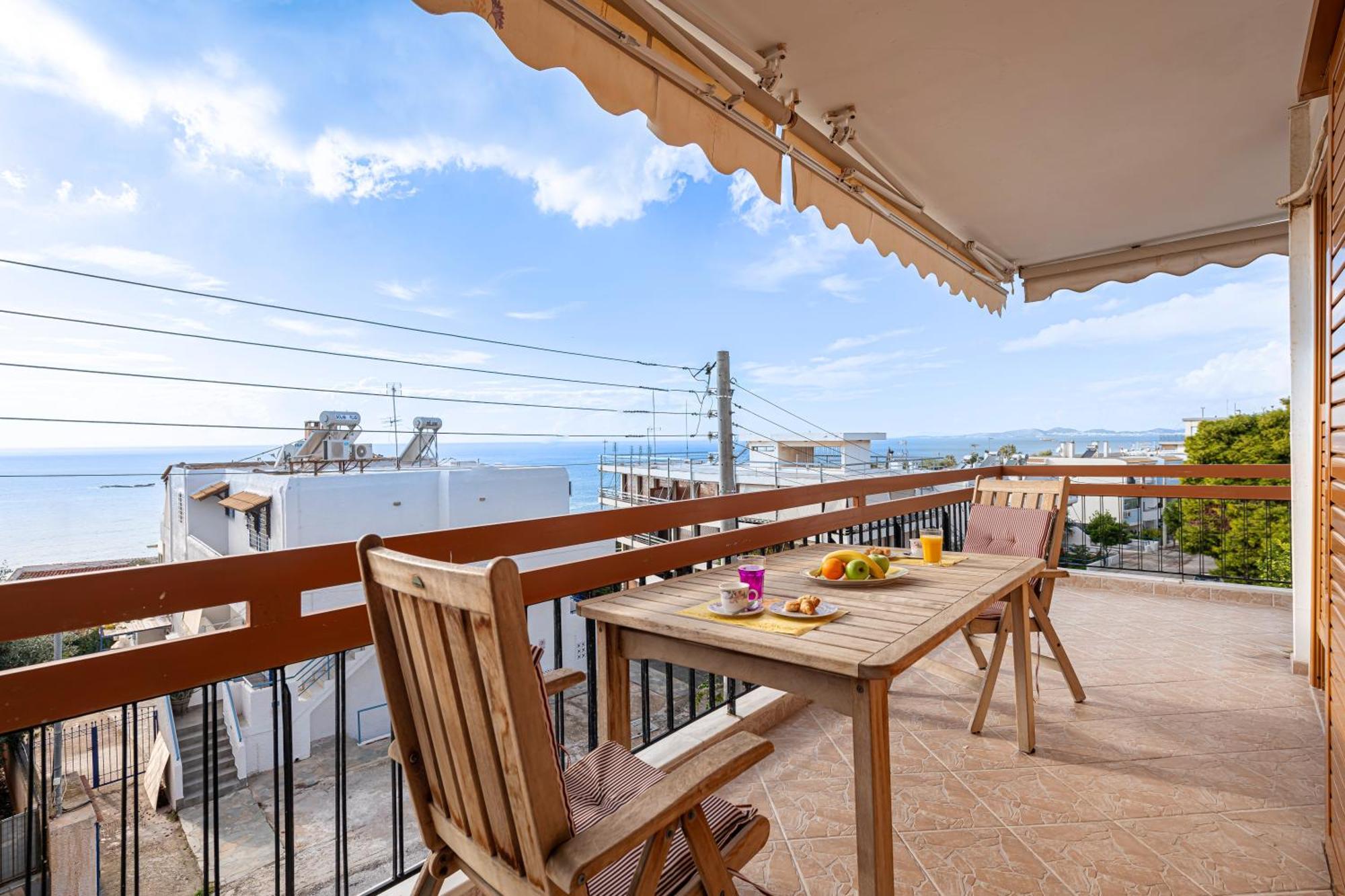 Sea View Apartment 100M From The Beach Saronida Bagian luar foto