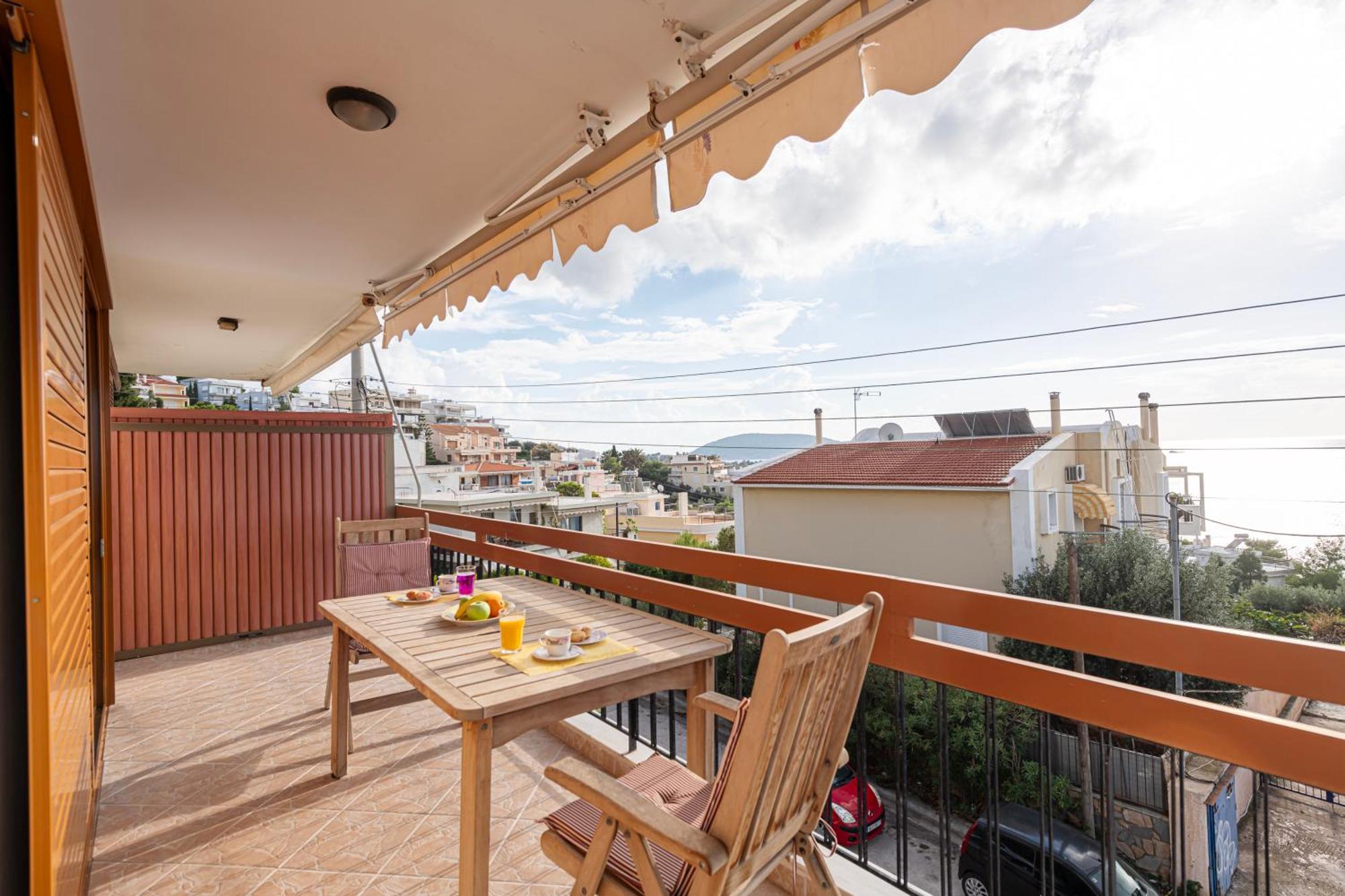 Sea View Apartment 100M From The Beach Saronida Bagian luar foto