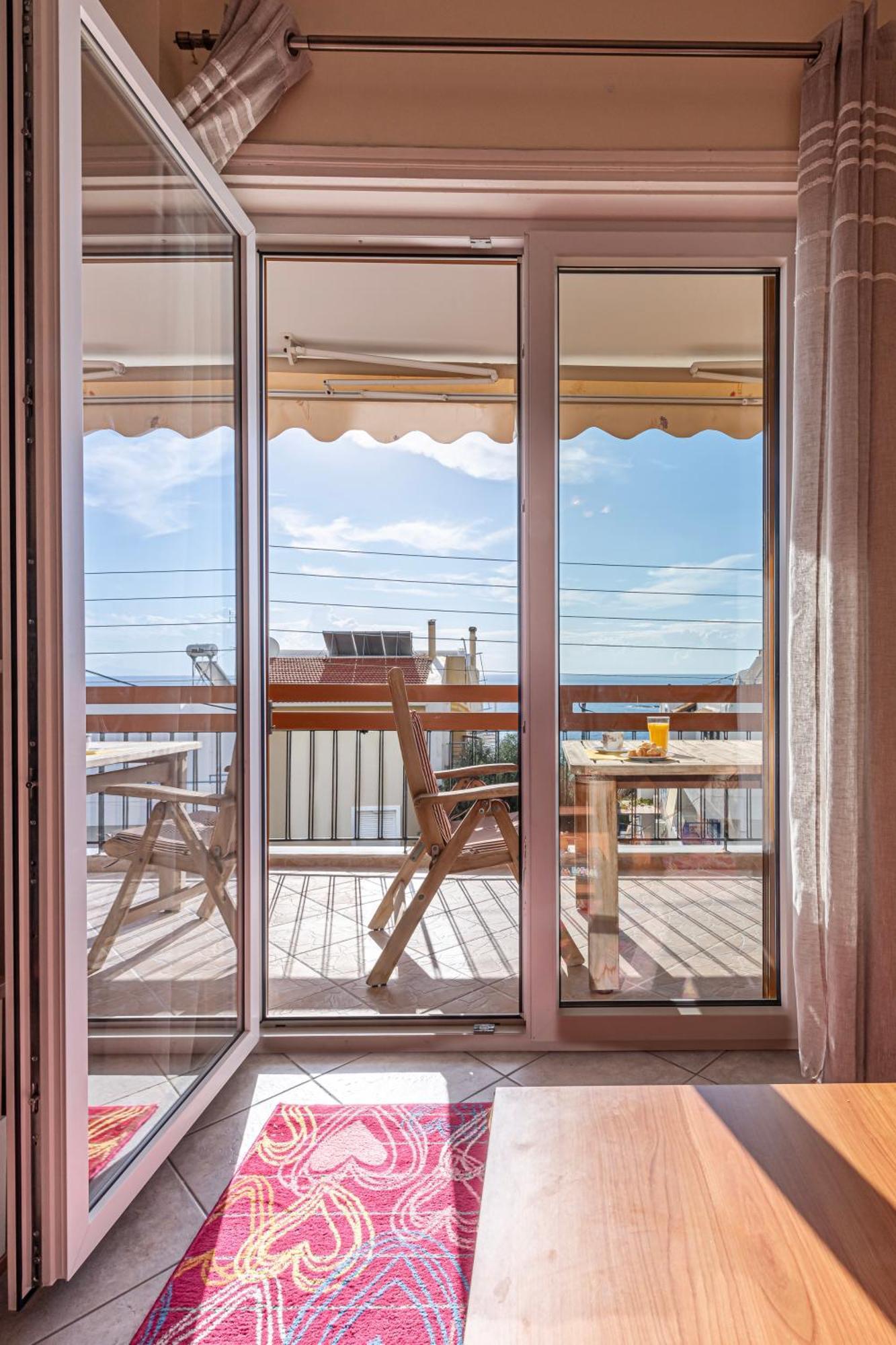 Sea View Apartment 100M From The Beach Saronida Bagian luar foto
