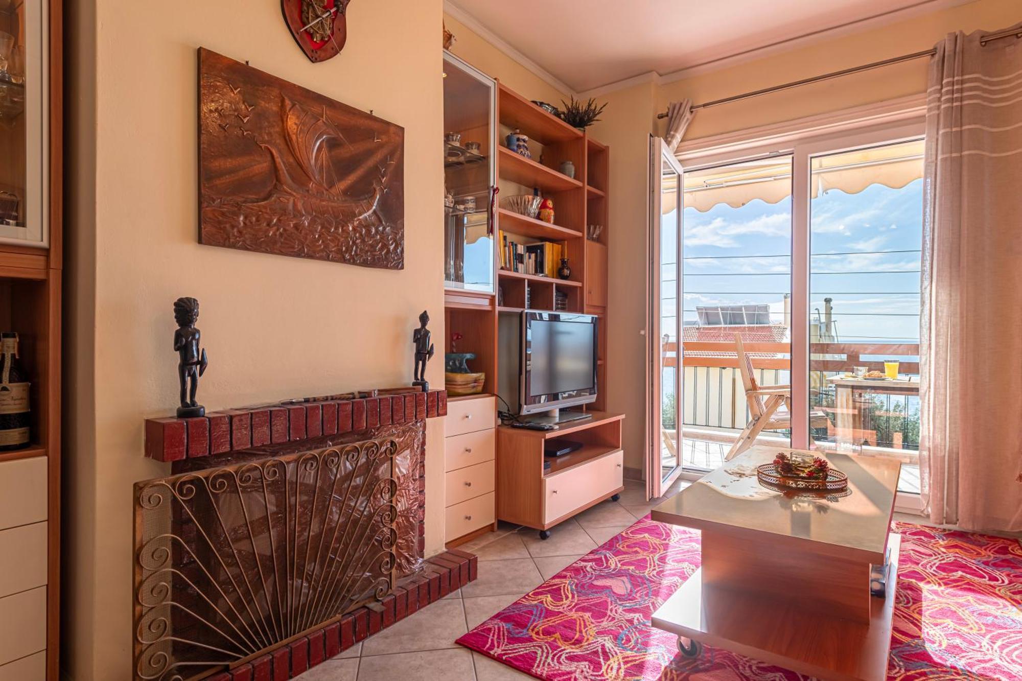 Sea View Apartment 100M From The Beach Saronida Bagian luar foto
