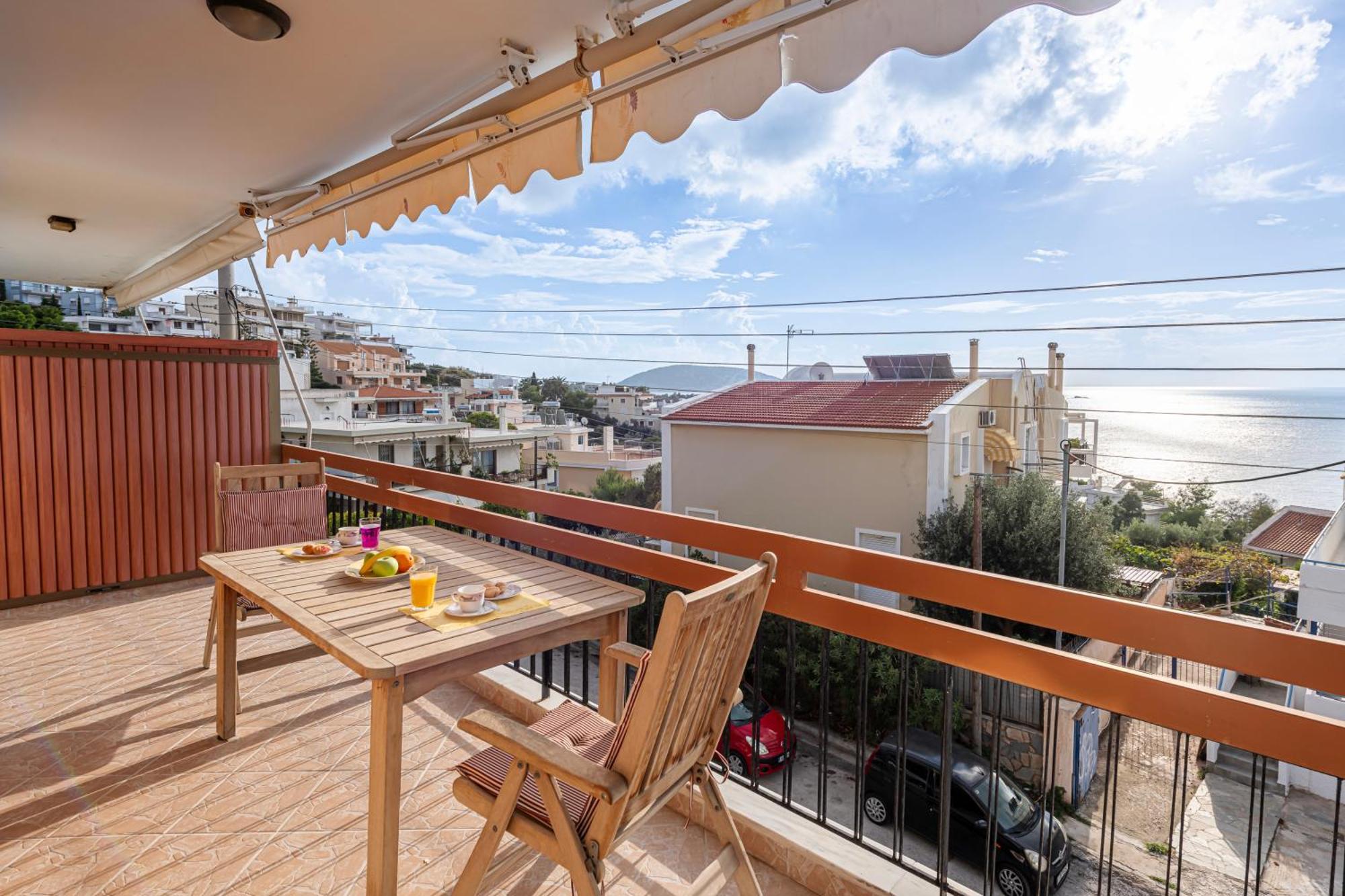 Sea View Apartment 100M From The Beach Saronida Bagian luar foto